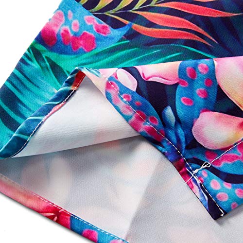 TUONROAD Camisas Floreadas Hombre Manga Corta 3D Playa Hawaiana Verano Casual Hawaii Shirt XL