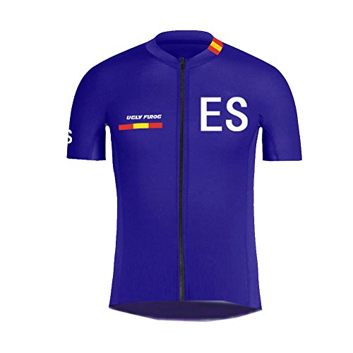 Uglyfrog Equipo de España Ropa Ciclismo, Maillot Mangas Cortas, Camiseta Verano de Ciclistas TGQX03
