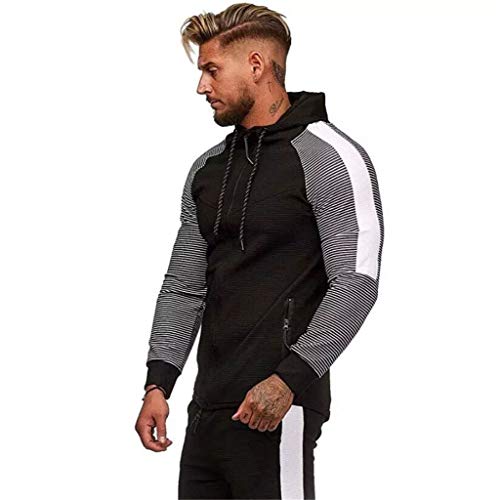 UMore Conjunto de chándal con Capucha para Hombre, Deportivo, Casual, con Cremallera Completa, para Invierno, Parte Superior e Inferior