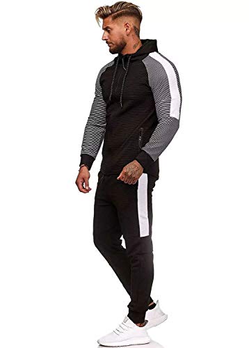 UMore Conjunto de chándal con Capucha para Hombre, Deportivo, Casual, con Cremallera Completa, para Invierno, Parte Superior e Inferior