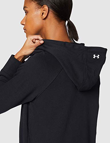 Under Armour Rival Terry Full Zip Parte Superior del Calentamiento, Mujer, Negro, MD