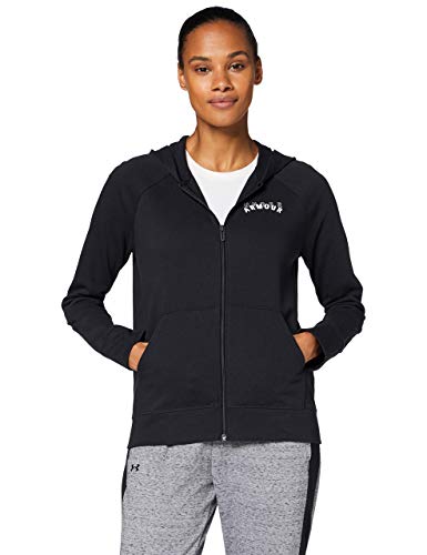 Under Armour Rival Terry Full Zip Parte Superior del Calentamiento, Mujer, Negro, MD