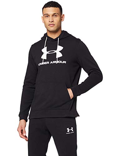 Under Armour Sportstyle Terry Logo Hoodie, Sudadera con Capucha Hombre, Negro (Black/White(001)), XL