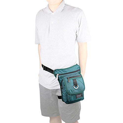 Vanlison - Bolsa de moto, panel impermeable Airsoft táctico, para la pierna, Medium, Azul lago