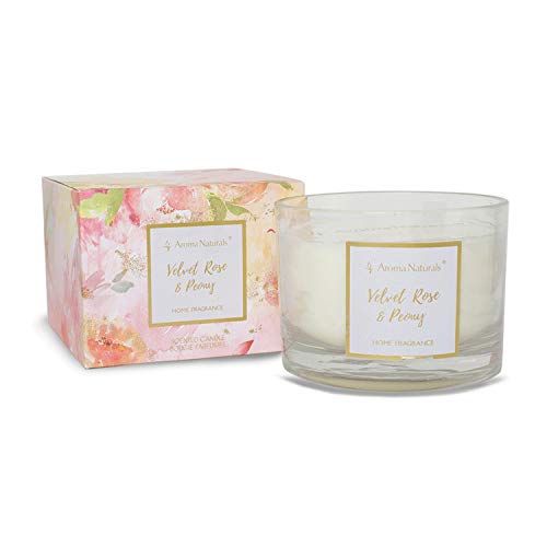 Vela perfumada FLEUR | Velvet Rose & Peony | Altura 8 cm, Ø 10,1 cm | Peso de cera 310gr | Tiempo de combustión 20-25 horas Ecológico y 100% cera de soja