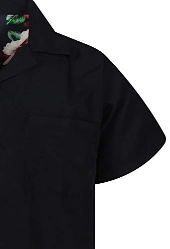 V.H.O. Funky Camisa Hawaiana, Wedding, Black, XL