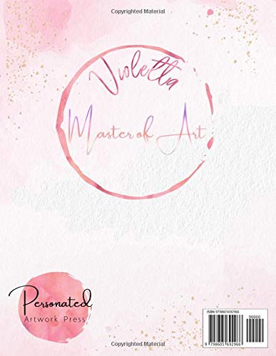 Violetta: Personalized Sketchbook with Letter V Monogram & Initial/ First Names for Girls and Kids. Magical Art & Drawing Sketch Book/ Workbook Gifts ... Gold Watercolor Cover. (Violetta Sketchbook)