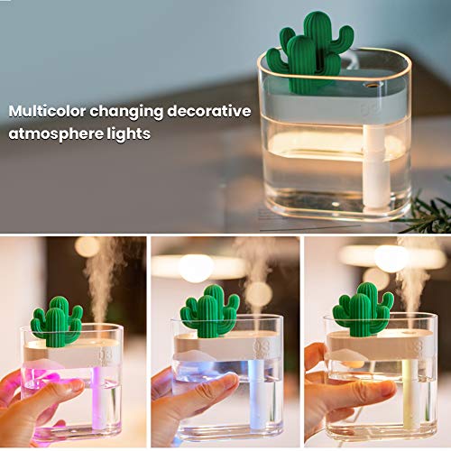 VRockefeller - Humidificador de aire para el hogar, transparente, LED, USB, aromaterapia, difusor de aceites esenciales, difusor de aceite perfumado, vaporizador