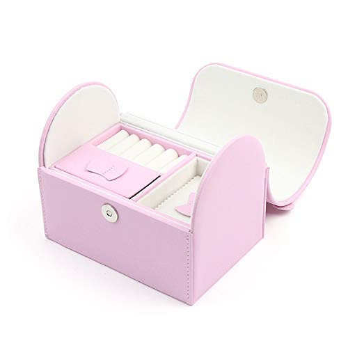 Wangxiaoxia-Jewellery Caja de Joyería Caja de joyería Collar de Princesa Caja de Maquillaje Joyería Tienda Regalo Almacenamiento de Joyas Pendientes Simples Anillo Regalo para Niñas Madre Mujeres