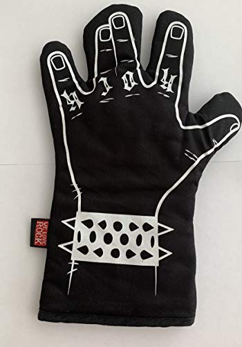 WE LOVE ROCK - Guante Rock Black BBQ serigrafiado a mano izquierda