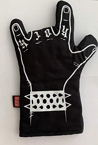 WE LOVE ROCK - Guante Rock Black BBQ serigrafiado a mano izquierda