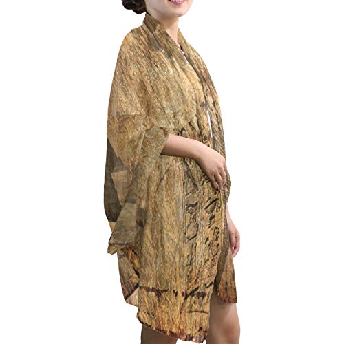 XiangHeFu Chiffon Wrap Shawl Pañuelo para el cuello Silenciador marinero Vintage Pirámide egipcia Bufanda de seda