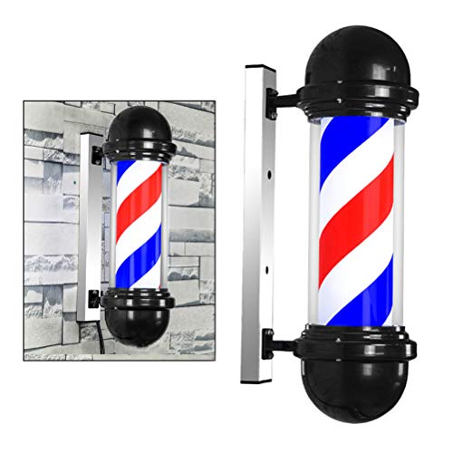 Yeah-hhi 50cm / 19in Poste de barbero Led Light with Red White Blue Stripes Illuminating Rotating Hair Salon Muestra de la peluquería para la Tienda