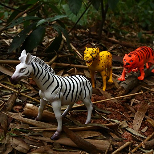 YeoNational&Toys Figuras de Animales, Colección de Animales de Juguete DE 20 cm, Muñecos Salvajes de Jungla de Plástico Realistas para Estimular el Aprendizaje o Regalo de Fiestas para Niños - 12 uds