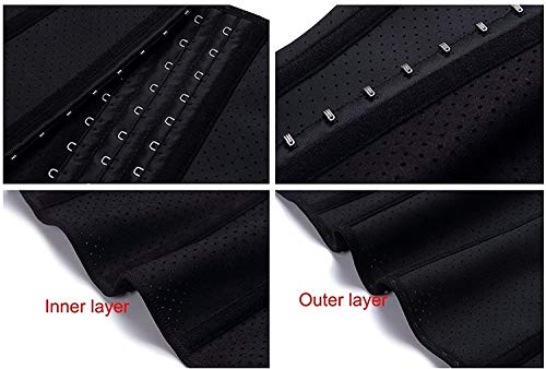 YIANNA Mujer Fajas Reductoras Adelgazantes Torso Corto Waist Trainer Corset Reductor Cinturilla Moldeadora Latex Respirable Negro, 110266 Size S
