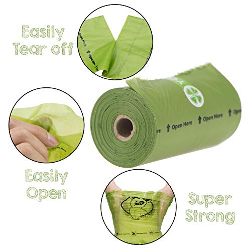 YORJA Bolsas para Excrementos de Perro con Dispensador,34 Rollos/510 Unidades,Extra Grueso,Fuerte y a Prueba de Fugas Biodegradable Bolsas para Caca de Perro