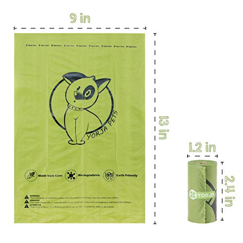 YORJA Bolsas para Excrementos de Perro con Dispensador,34 Rollos/510 Unidades,Extra Grueso,Fuerte y a Prueba de Fugas Biodegradable Bolsas para Caca de Perro