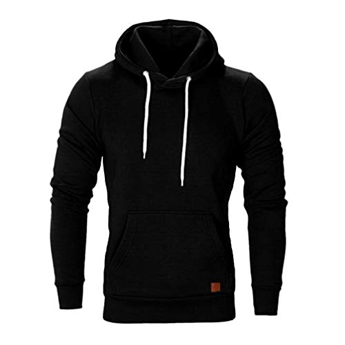Yvelands ¡Oferta Sudaderas con Capucha para Hombre Cosy Sport Outwear Sudadera con Cremallera Completa Ecosmart Hoodie Casual Sweatshirt Top Blouse ¡Caliente!(Negro,M)