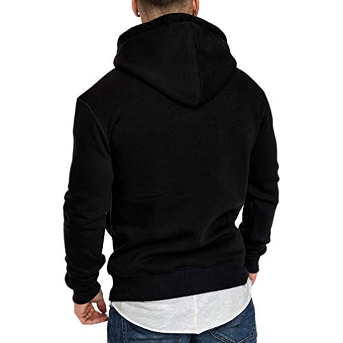 Yvelands ¡Oferta Sudaderas con Capucha para Hombre Cosy Sport Outwear Sudadera con Cremallera Completa Ecosmart Hoodie Casual Sweatshirt Top Blouse ¡Caliente!(Negro,M)
