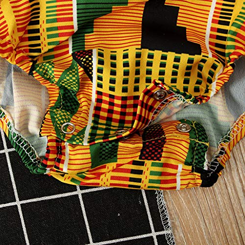 YWLINK Verano Conjunto NiñAs Sin Mangas Africa Estilo Nacional Sin Posicionamiento De ImpresióN Mono Traje De Rastreo+Banda De Pelo Lindo Traje De 2 Piezas Viajes Moda(Multicolor,12-18 meses/90)