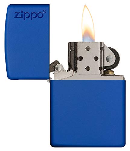 Zippo Royal Blue Matte Logo Mechero, Metal, 3.5x1x5.5 cm