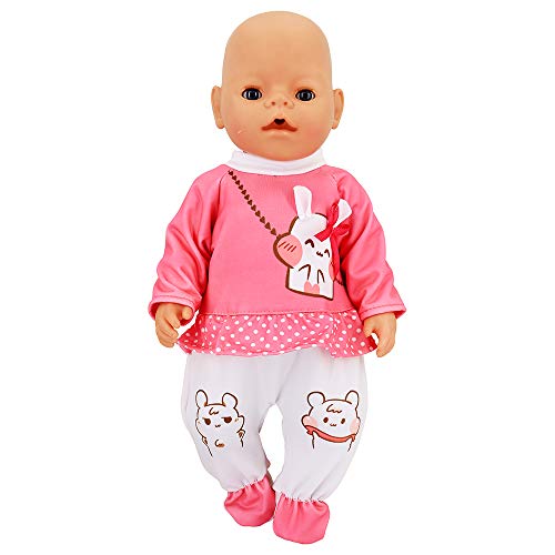 ZWOOS Ropa de Muñecas para New Born Baby Doll, Lindo Atuendo de Algodón para 18 " Muñecas (40-45 cm)