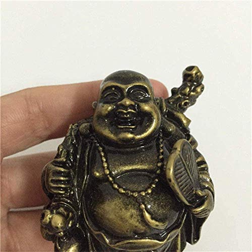 ZXLRH Estatuas Arte Animalfigures Maitreya Buddha S Regalo Tallado Bronce Color Laughing Buddha Figuras Decoración Figuras Esculturas