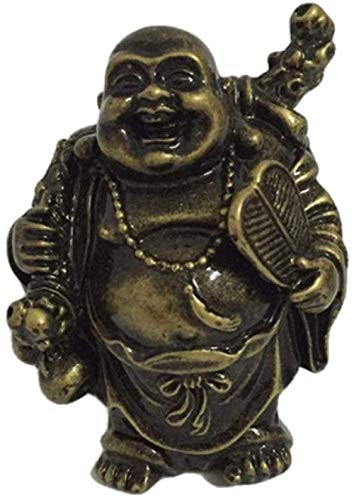 ZXLRH Estatuas Arte Animalfigures Maitreya Buddha S Regalo Tallado Bronce Color Laughing Buddha Figuras Decoración Figuras Esculturas