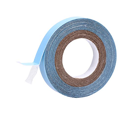 2 piezas de encaje frente peluca cinta de apoyo, salón de extensión de cabello cinta azul de doble cara rollo de cinta adhesiva (0,8 cm * 3 yardas)
