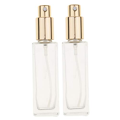 2 Unids Viaje Botella de Spray Envase de Vidrio Estuche de Perfume Tubo de 30ml - Oro