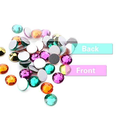 2020New non hotfix rhinestones redondos coloridos cristal piedra Sexy girls DIY nail art accesorios mujer uñas sueltas Decoraciones artísticas, Aurora borealis, SS5 1440pcs