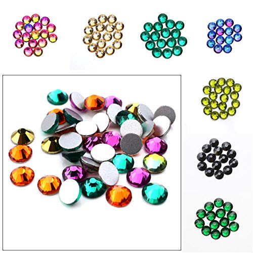 2020New non hotfix rhinestones redondos coloridos cristal piedra Sexy girls DIY nail art accesorios mujer uñas sueltas Decoraciones artísticas, Aurora borealis, SS5 1440pcs