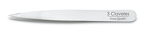 3 Claveles 12263 Pinza Depilar Punta, Inoxidable de 10 cm