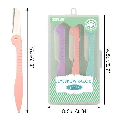 3 Piezas Navajas de cejas recortadores para cejas Cuchilla de Ceja Maquinillas de Afeitar Cejas Afeitadora Depilación Facial Cejas para Remover Pelo Facial de Mujeres y Hombres