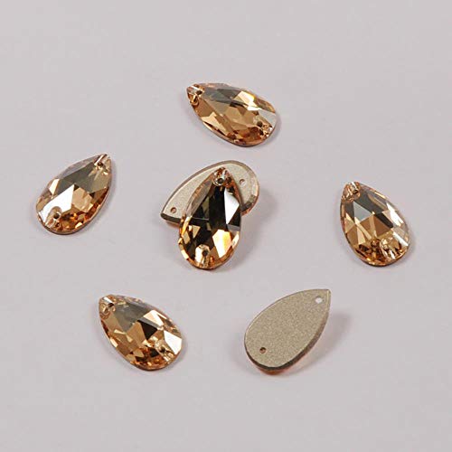 3230 Coser en diamantes de imitación Colorido agujero Piedra caída Venta al por mayor Flatback Craft Accesorios Cristal Strass para la decoración de la ropa, Amatista, 7x12mm 96pcs