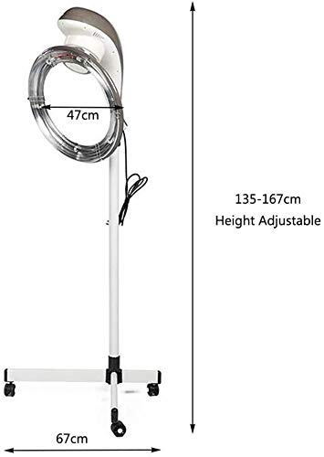 950W Orbital Stand Up Casco Secador de Pelo Calentador Campana Profesional Pelo Color Procesador Y Calentador Acelerador con Base Digital Controlar Peluquería Equipo,Gray