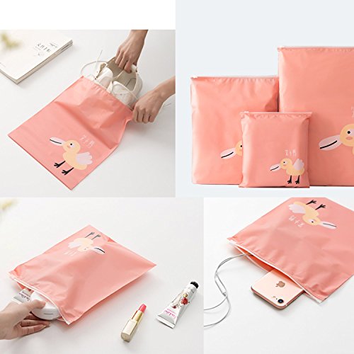 Abaría - Organizadores para Maletas 6 Piezas (3 zippa Bag + 3 Bolsa de Cuerda), Bolsos Esenciales del Bolso-en-Bolso - Cubos de Embalaje - Bolso de los Zapatos - Neceser Organizador para cosméticos