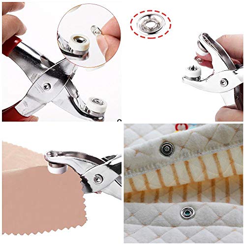 Accesorios de costura Sujetador en forma de U Alicates a presión 360PCs Botones a presión de resina plástica Broches de montaje Alicates Herramientas para coser, B
