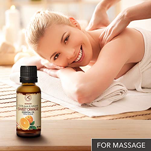 Aceite Esencial Naranja 30ml - 100% Puro y Natural - Efecto Contra la Celulitis - Fragancias para el Hogar - Mejor para la Belleza - Aromaterapia - Baño - Difusor - Lámparas de Aroma