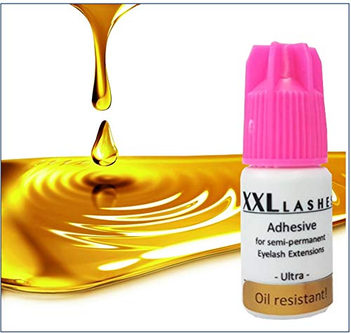 Adhesivo para extensiones de pestañas XXL Lashes xD "Ultra", pegamento resistente al aceite y agua, alta durabilidad, secado rápido, idéal para técnica de volumen XD, vegano, 5 ml (fecha de envasado en la base de la botella)