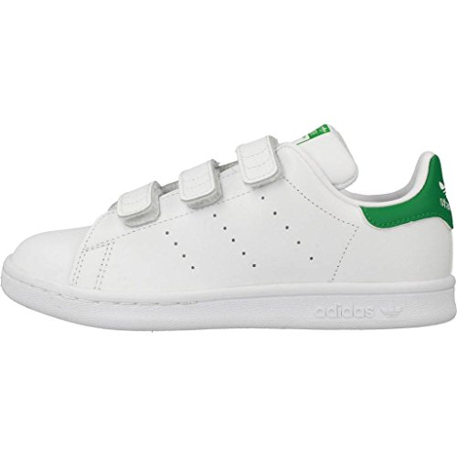 adidas Originals Stan Smith CF, Zapatillas Unisex niños, Blanco (Footwear White/Footwear White/Green), 32 EU