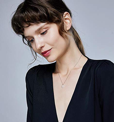AFSTALR Colgantes Iniciales Mujer Plata Collar Letras J con Corazón Nombre Redondo Personalizado Letras Joyería Regalo de Cumpleaños