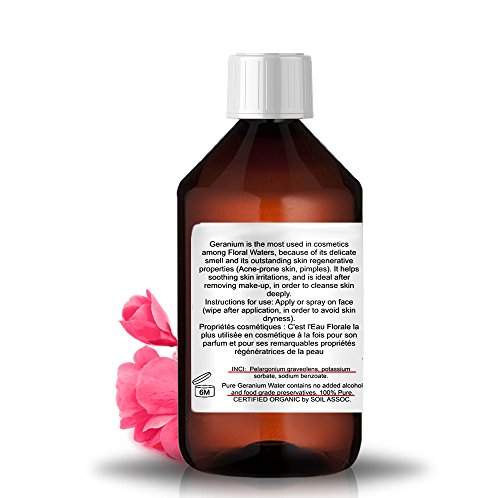 Agua de Geranio Ecológico Hidrolato BIO Todo Tipo de Piel (500 ml)