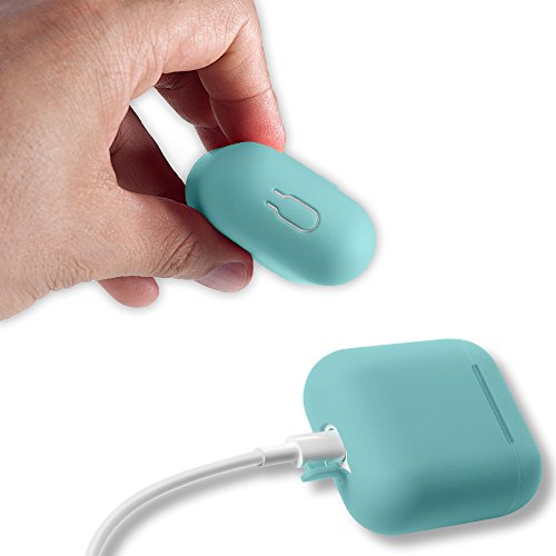 AirPods Case Protective, FRTMA Silicone Skin Case with Sport Strap for Apple AirPods (Ice Sea Blue)