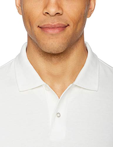 Amazon Essentials Slim-Fit Cotton Pique Polo Shirt Shirts, Blanco, US M (EU M)
