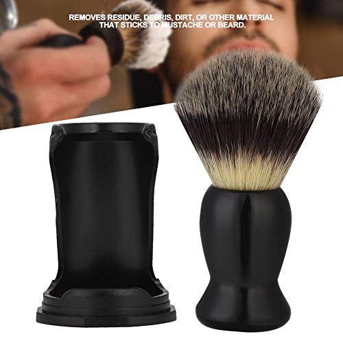 ANGGREK Portaescobillas de Afeitar, Herramienta Profesional de Afeitar con Soporte para brocha de Barba Negra Soporte de brocha de Afeitar Liviana para el hogar Personal(Beard Brush + Holder)
