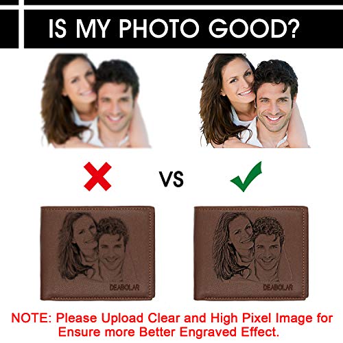 Aolun Billetera Personalizada Hombre,Cuero Billetera,Billeteras Personalizadas Foto para Dia Del Padre Regalos