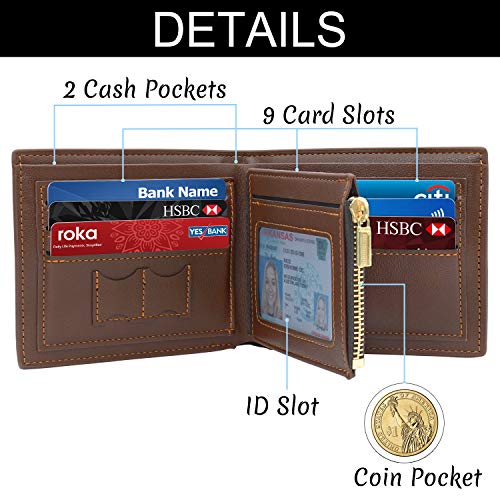 Aolun Billetera Personalizada Hombre,Cuero Billetera,Billeteras Personalizadas Foto para Dia Del Padre Regalos