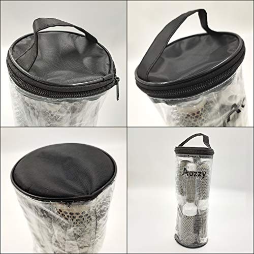 Aozzy Cepillo Pelo Redondo para Secador, Juego de Cepillos Térmicos 5 unidades, Antiestático, Cerámica, Brillo Extra, Mejora la Textura Barber Salón Barrel Peluquería Peine