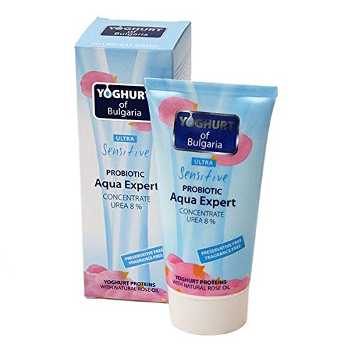 AQUA EXPERT Hidratante Concentrado con Probiótico, Urea 8% y aceite de rosas, crema facial y corporal para pieles muy sensibles, 150 ml